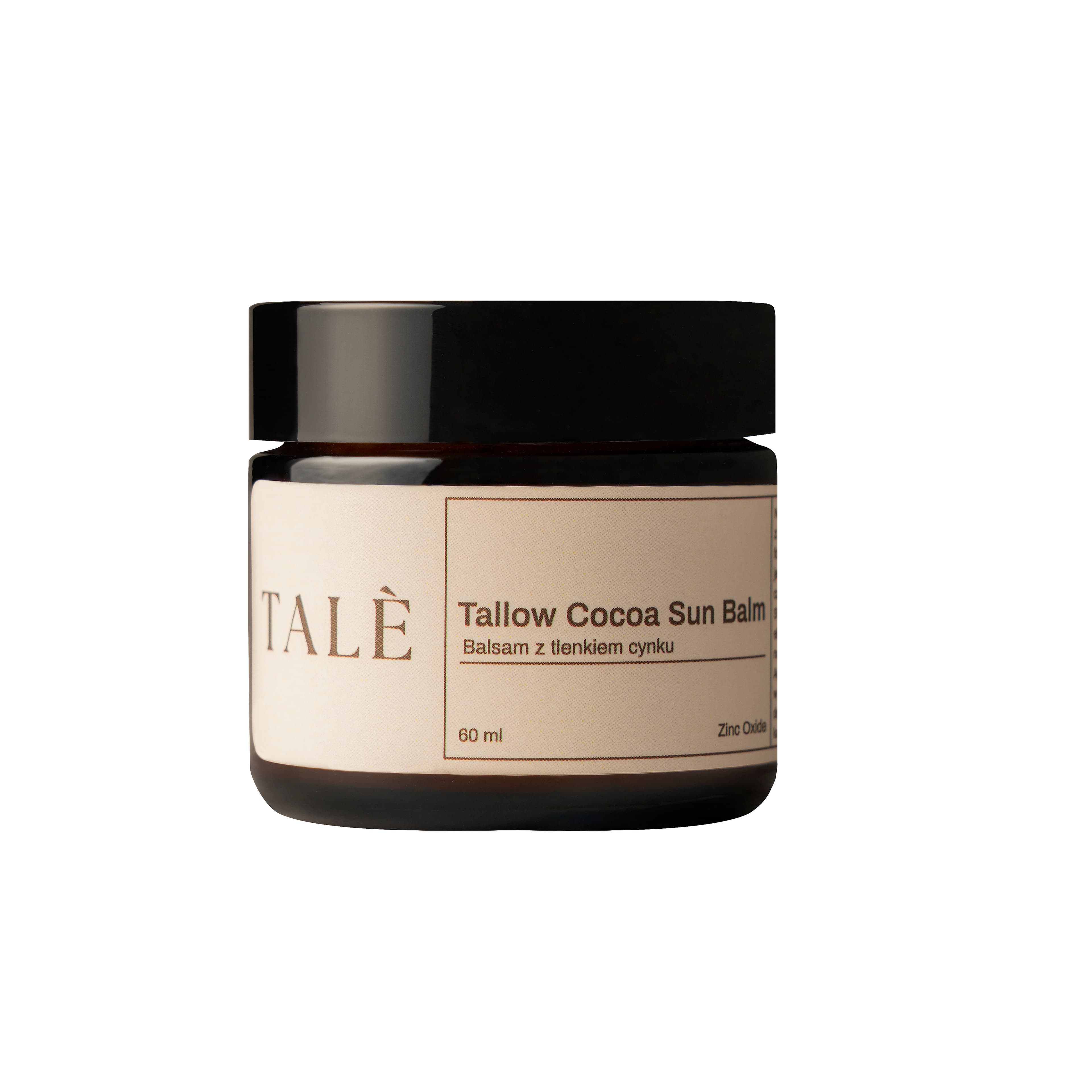 Słoik balsamu TALÈ Tallow Cocoa Sun Balm 60 ml na białym tle